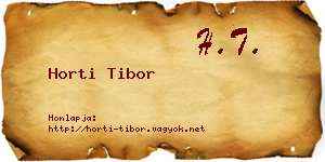 Horti Tibor névjegykártya